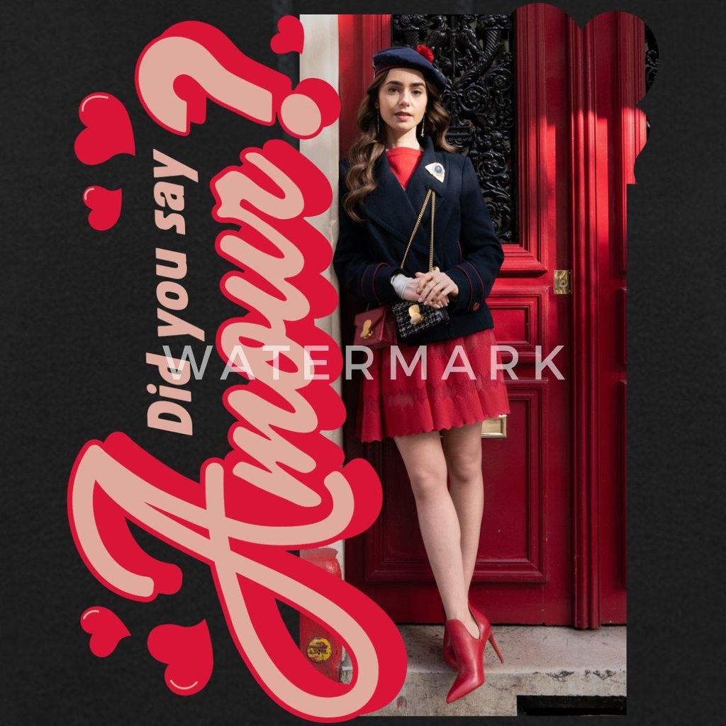 Spreadshirt Emily In Paris Did You Say Amour Damen Hoodie, XXL, Schwarz