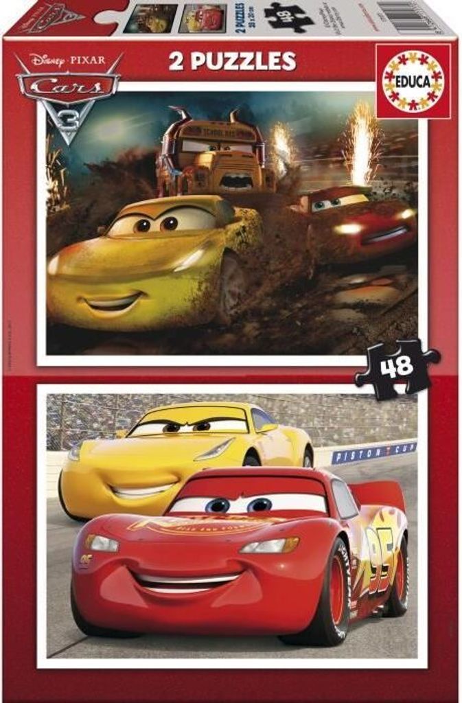 Educa Puzzle Disney Cars 3 - 2 x 48 Teile Karton Kinderpuzzle