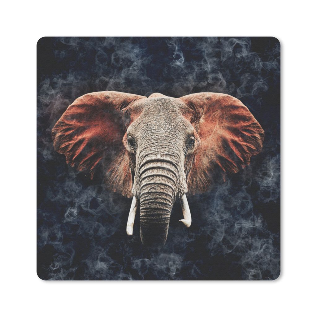 MuchoWow Mauspad Mousepad Elefant - Rot - Tiere 30x30 cm - Mousepads - Maus Mat - Pad - Mausunterlage - Gaming