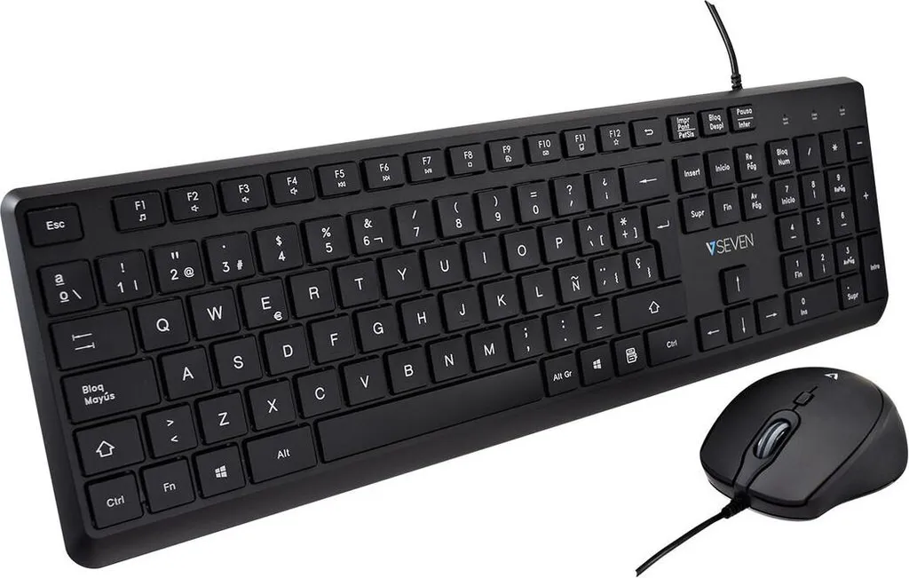 V7 Combo Clavier et Souris Filaire USB Pro V7 CKU200ES AZERTY Espagnol