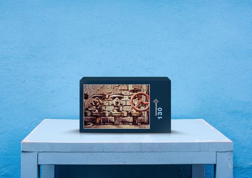 hansepuzzle 67826 - alte Rohre Puzzle, 130 Teile, Industrie, 28,7 x 20,0cm mit hochwertiger Aufbewahrung, Kartonbox und wiederverschließbarem Beutel