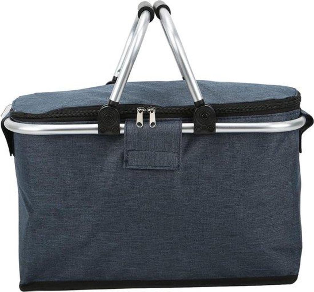 Isolierter Picknickbeutel - Reisebeutel mit Aluminiumgriff für Einkauf und Reisen - Blau