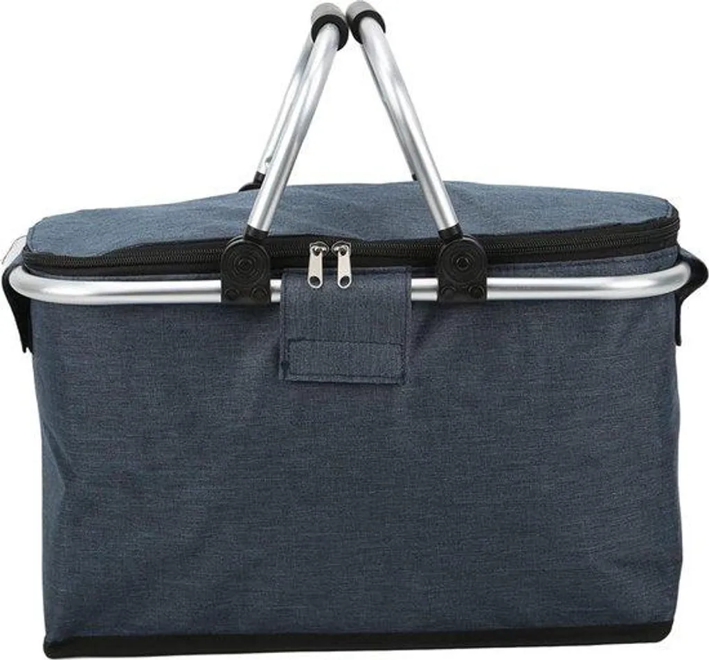 Sac isotherme bleu poignée aluminium isolante pour voyage et loisirs
