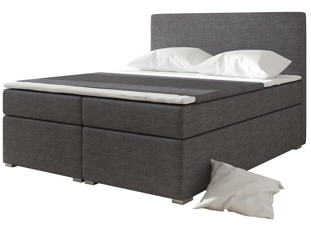 NABBI Gepolstert Doppelbett mit Stauraum Diana 140 - grau