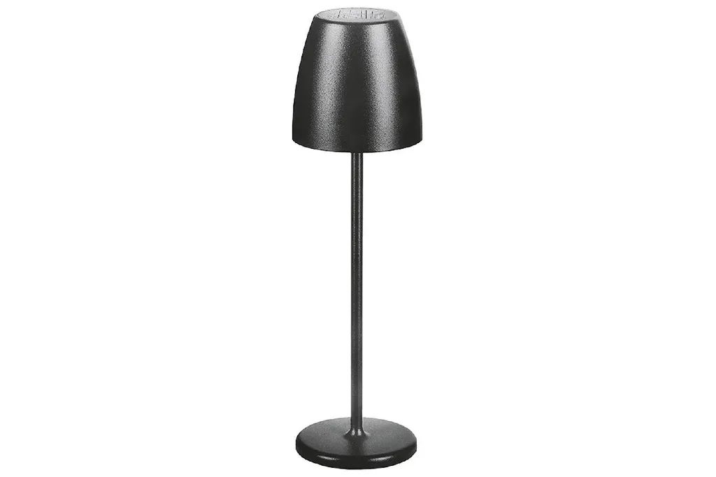 Lampe de table solaire noire MEGATRON idéale pour repas en extérieur