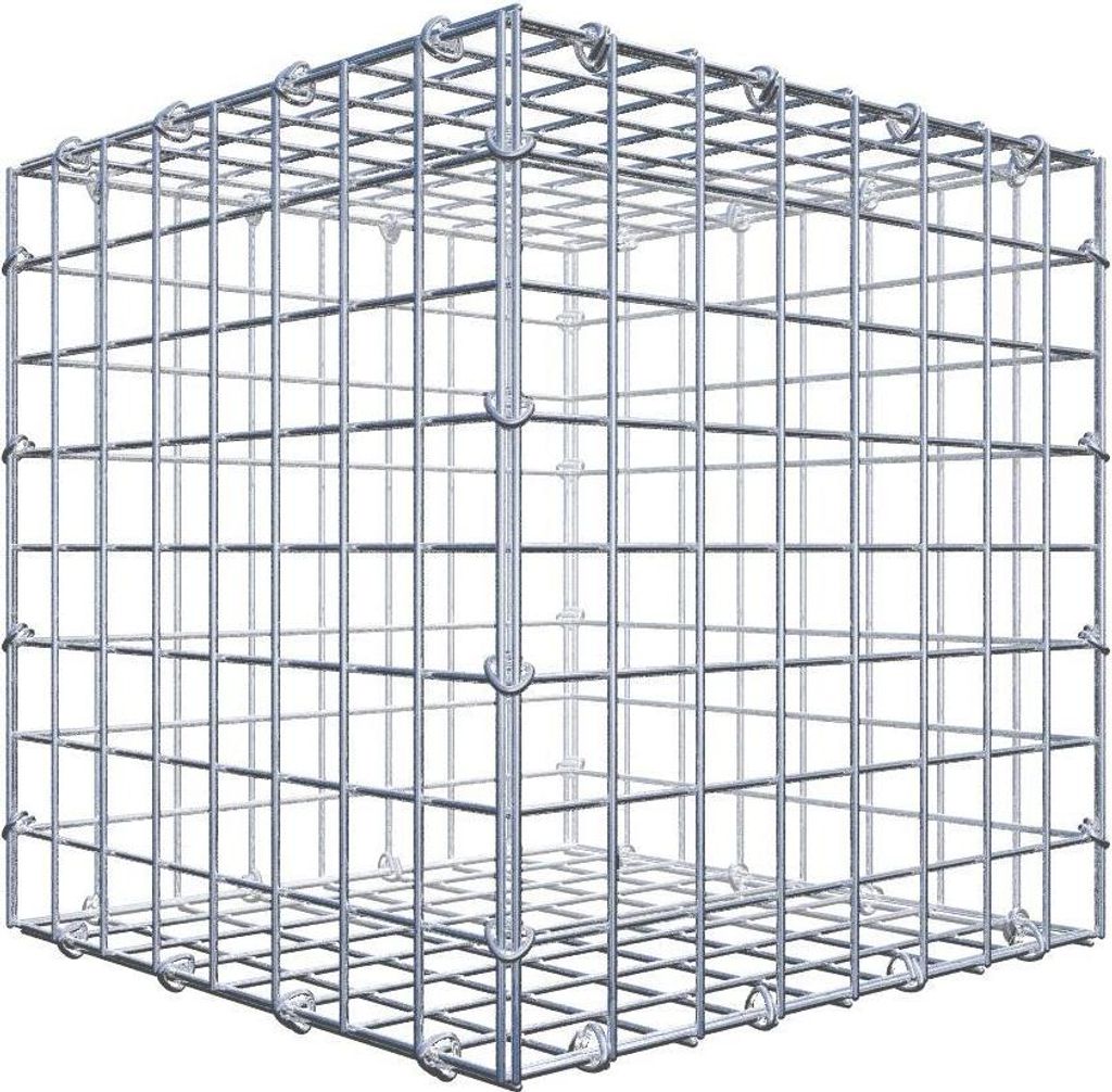 Gabione 40 cm x 40 cm x 40 cm (L x H x T), Maschenweite 5 cm x 5 cm, C-Ring