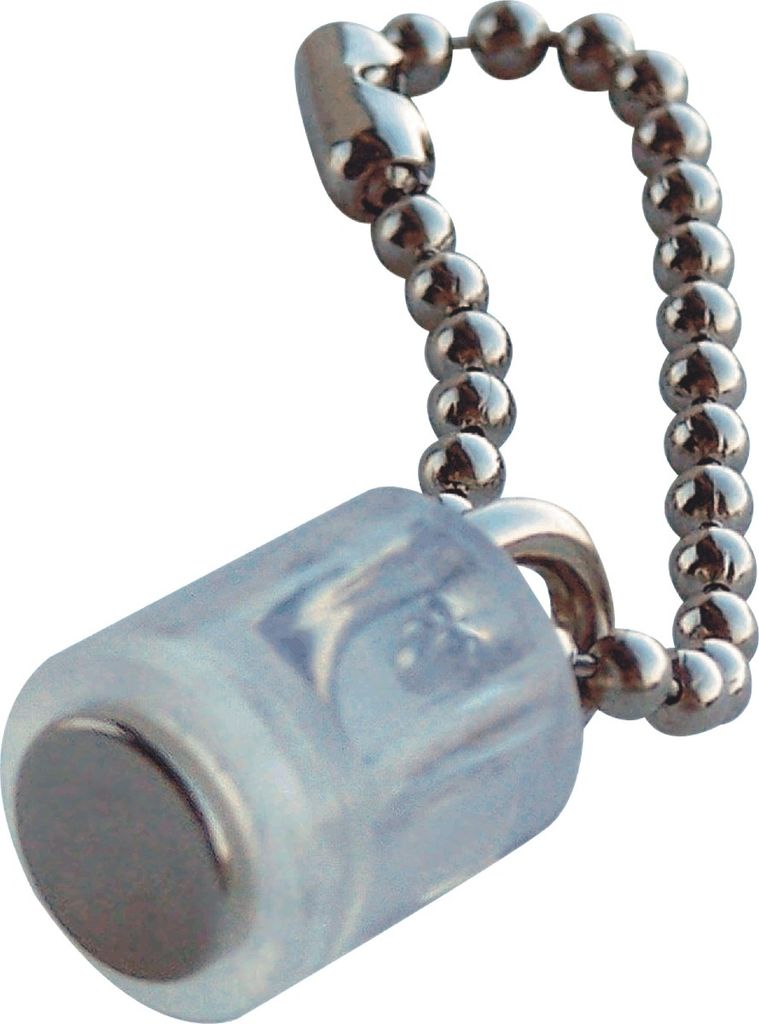 Magnet Zylinder mit Kette 14x9mm bis 1900g VE=10x3 Stück kristall