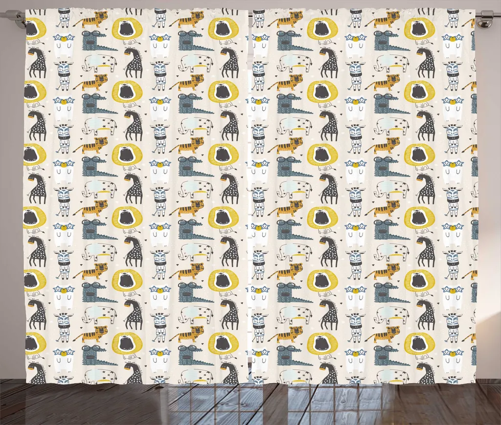 Rideau lion rustique 280x225 cm pour habiller une grande fenêtre