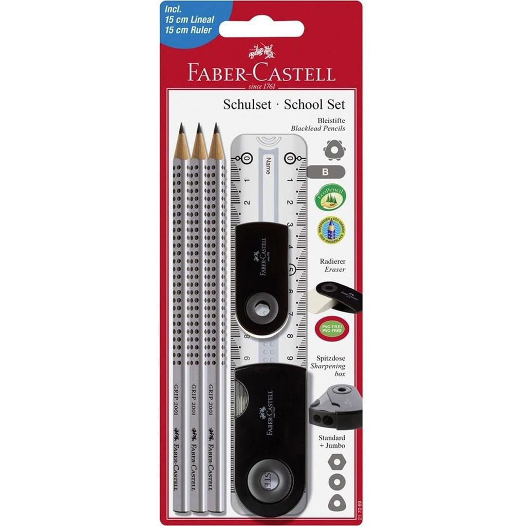 FABER-CASTELL Schulset SLEEVE schwarz Blister