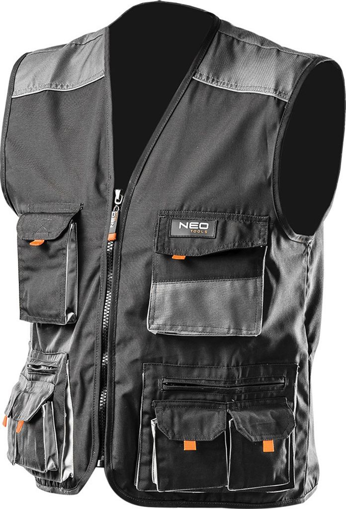 NEO TOOLS Arbeitsweste 81-260-XXL HD - Leichte Herren-Softshellweste - Softshell-Arbeitshandschuh - Berufsweste Montageweste Grau - Größe: XXL