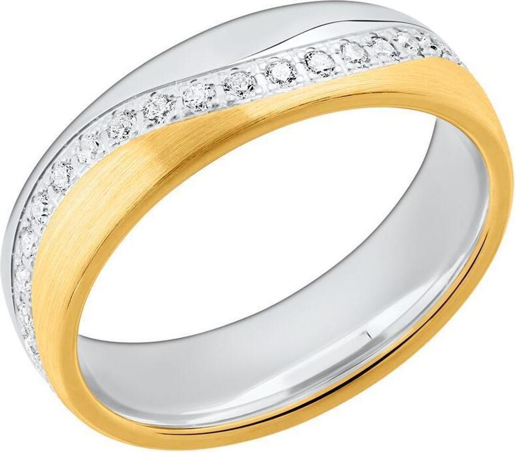 Bicolorer Damenring 925er Silber R8581cz