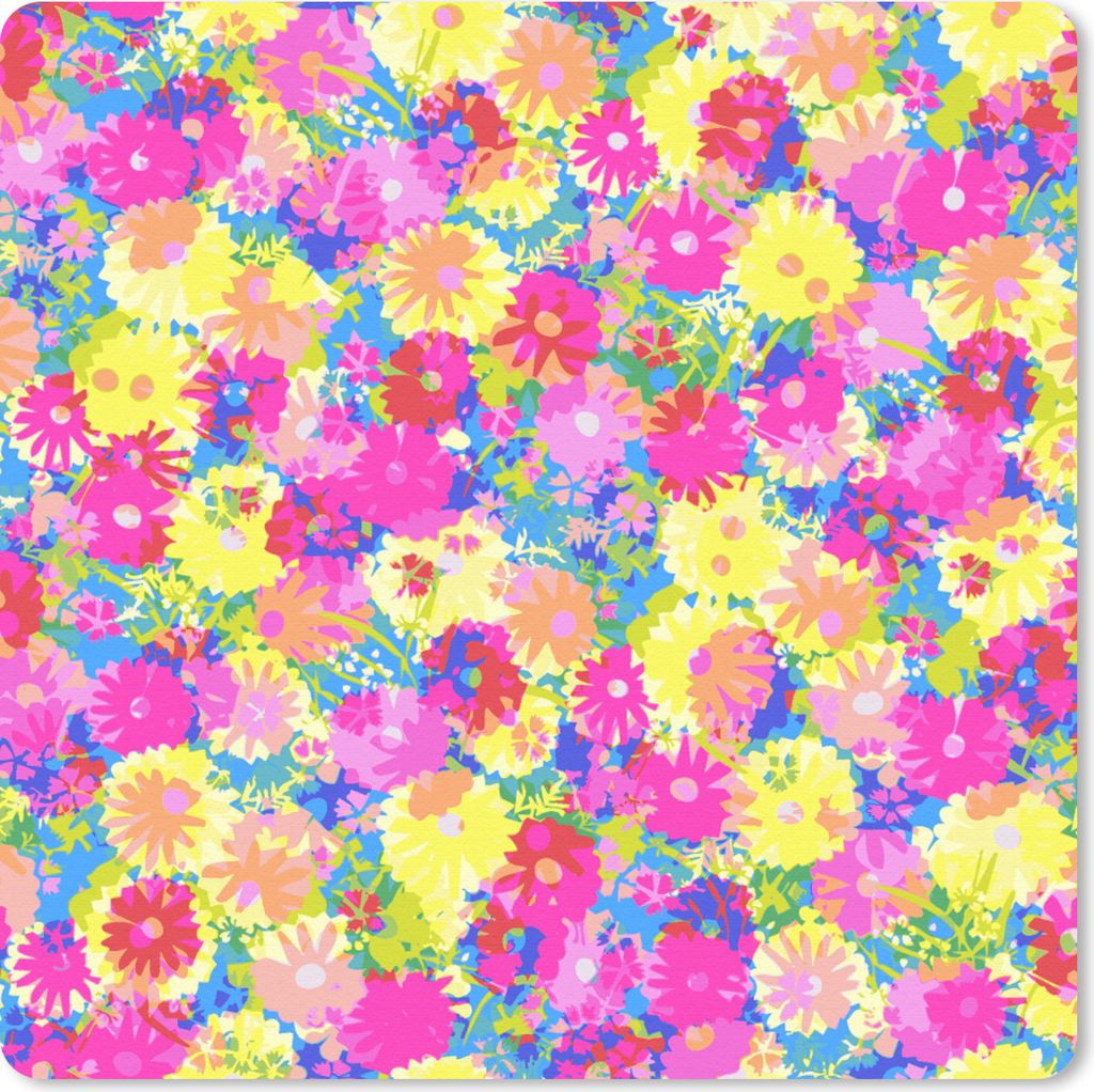 MuchoWow Mauspad Mousepad Blüte - Sommer - Regenbogen - Design 30x30 cm - Mousepads - Maus Mat - Pad - Mausunterlage - Gaming
