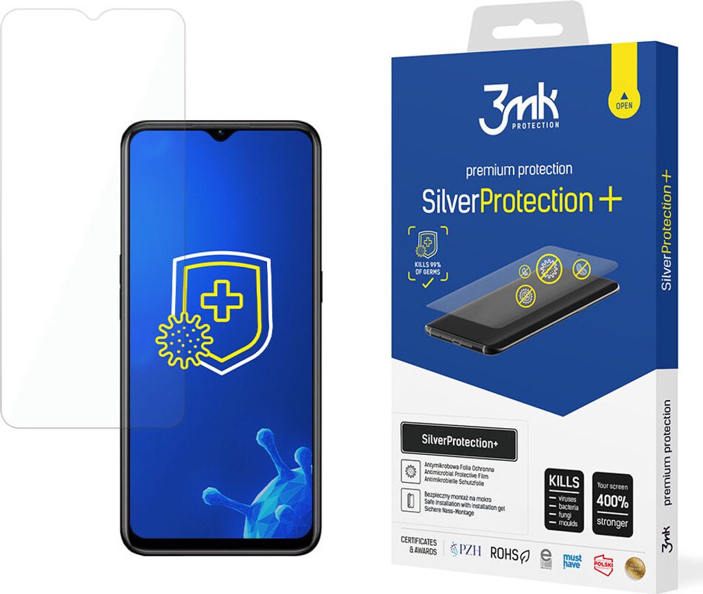 3mk Display Antimikrobielle Schutzfolie SilverProtection+ für Oppo A31 2020 0,21mm Self-Heal