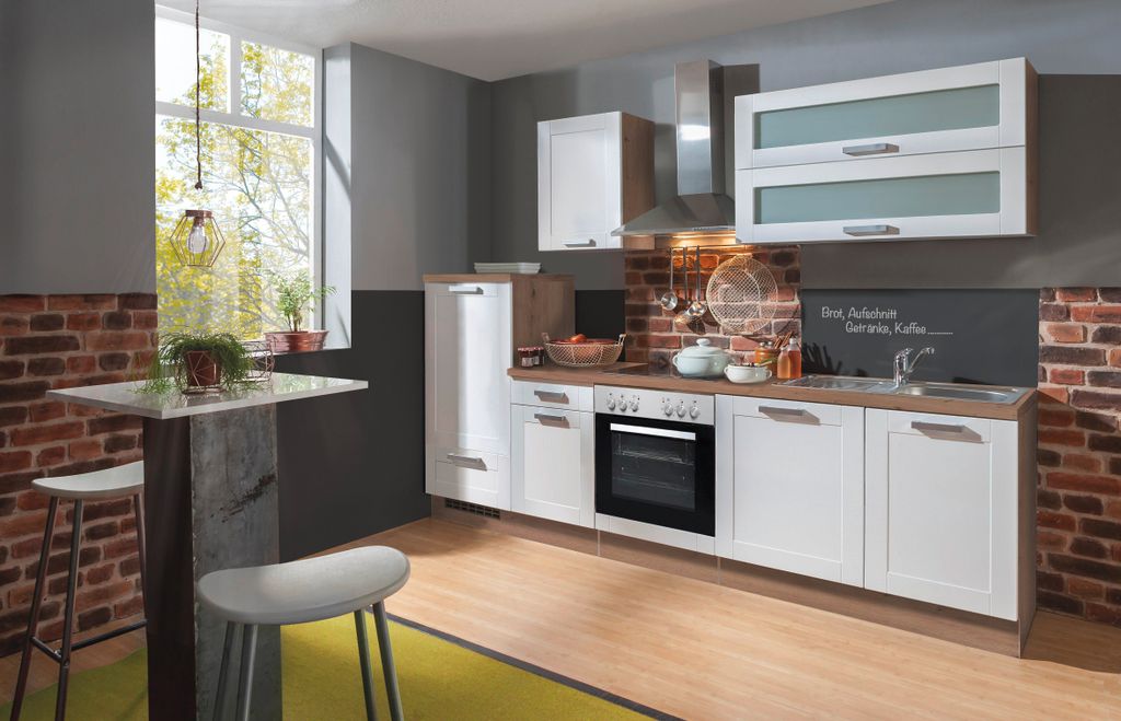 Küchenzeile mit Elektrogeräten White Premium Landhaus 280 Produktbild 