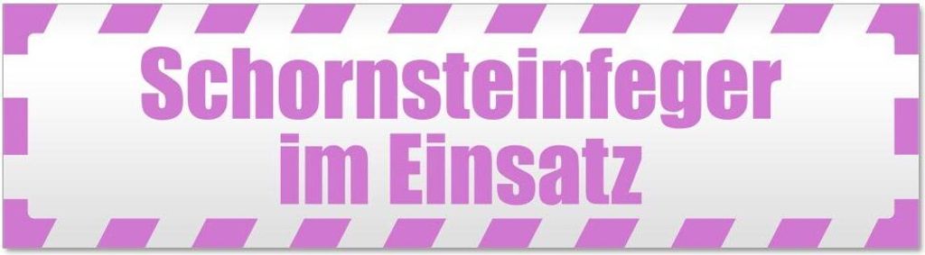 Kiwistar - Autoaufkleber - Flieder - 30 x 8 cm - Schornsteinfeger Einsatz gestreift - Hinweis Aufkleber Sticker für Auto, Kfz, Fahrrad, PKW, LKW
