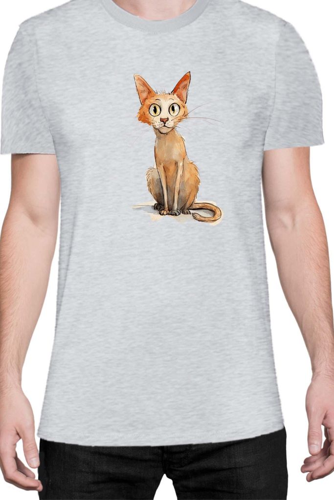 Herren T-Shirt Funny Cats Breeds Javanese Cat 022, Man XL / Grau