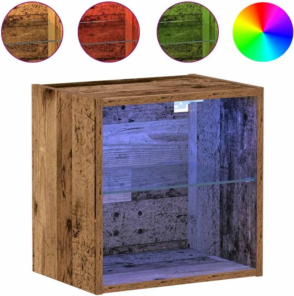 Étagère flottante marron avec LED intégrées 40 cm pour déco moderne