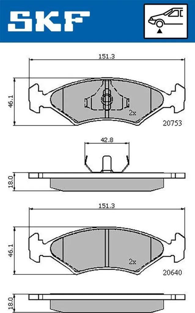 Plaquettes de Frein SKF VKBP 80504 Stop Bruit et Freinage Inefficace