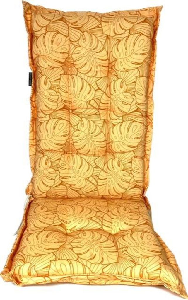 Madison Tuinstoelkussen hohe Rückenlehne 50x123 cm Palm hellgelb, wasserabweisend, 7 cm dick