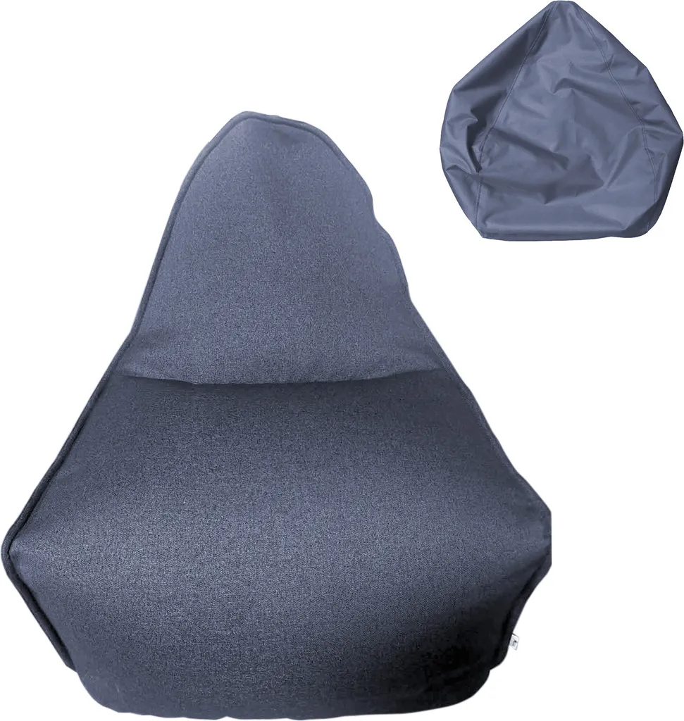 Pouf Housse Polyester Bleu Résistant Meuble de Salon Relax 70x80x90cm