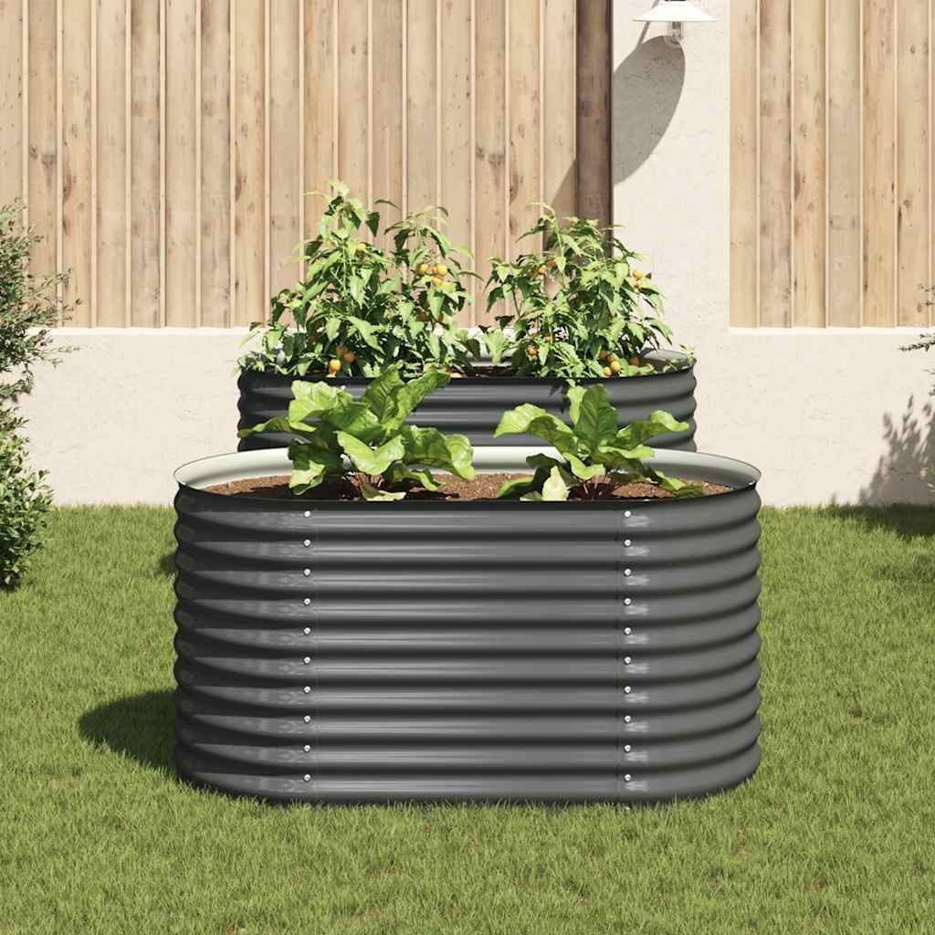 vidaXL Garten-Hochbeet 160x80x81 cm Verzinkter Stahl Grau Produktbild 2
