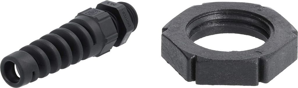 LAPP Verschraubung mit Biegeschutz und Gegenmutter PG9x1,41 Polyamid (PA) Gewindelänge 8,0mm - 1 Stück