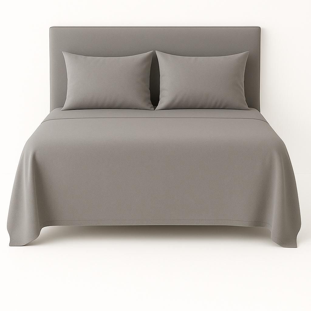 Weiches Flanell-Bettlaken 160x200 cm Hellgrau Produktbild 