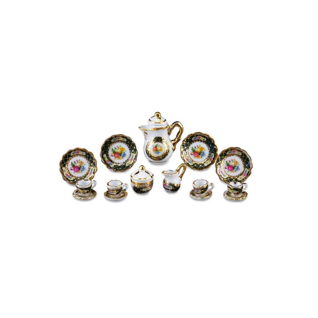 Miniatur Kaffeeservice "Irisch", 15-tlg. – Porzellan Deko Set