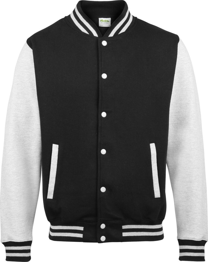 Awdis Uni College-Jacke RW175 (XL) (Schwarz/Grau meliert)