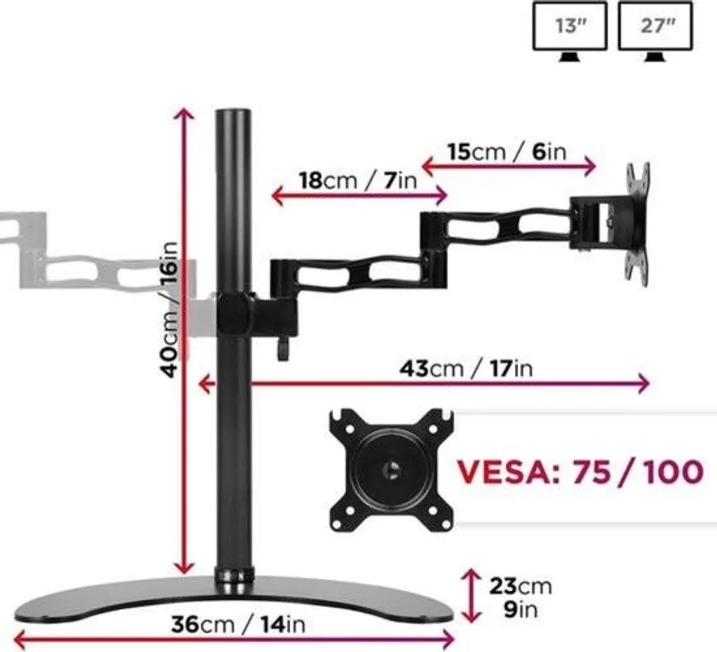 Support double écran PC pour télétravail et bureau ergonomique - 4