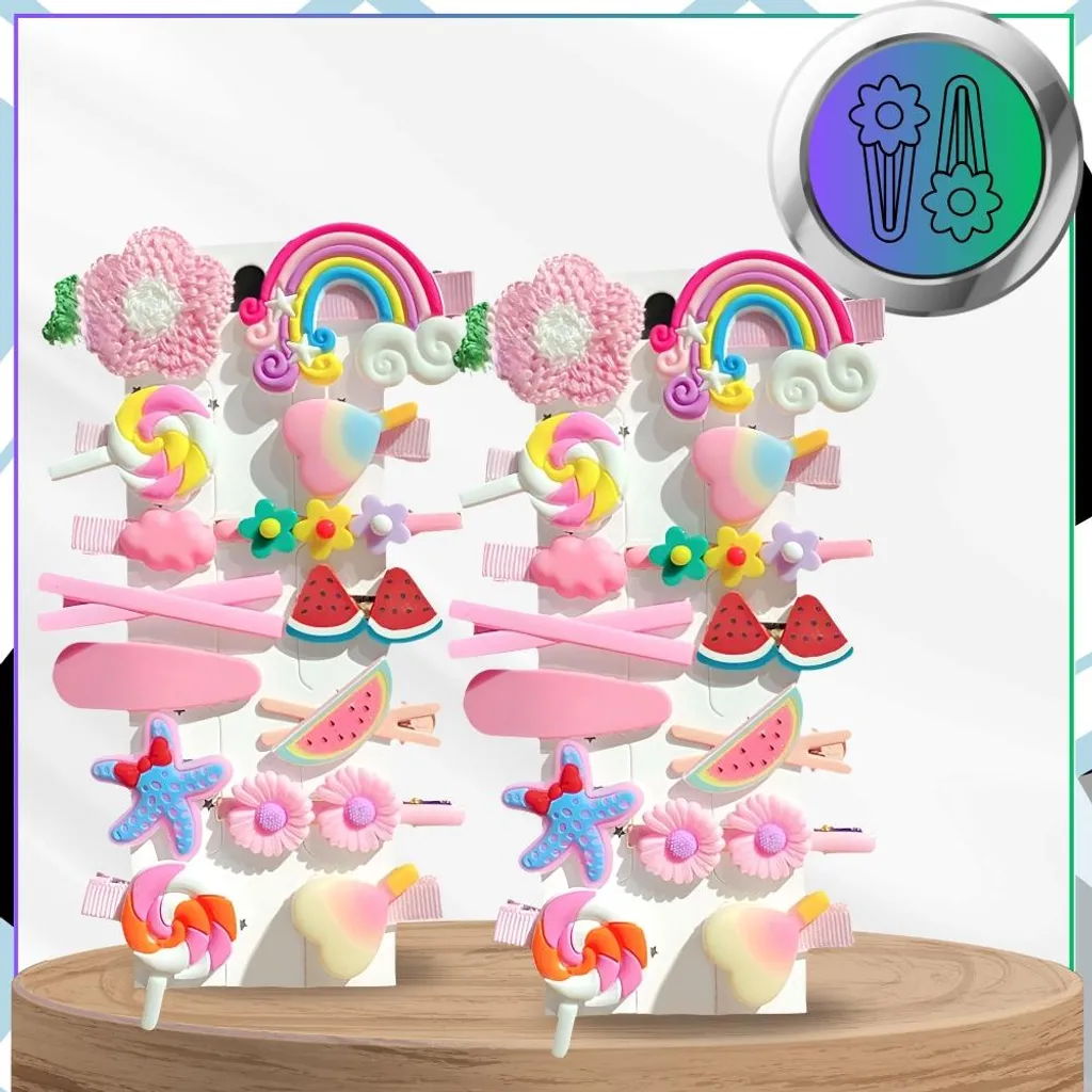 Look WOW per la tua Bimba: 28 Fermagli Capelli EDIBAZZAR Coloratissimi - 4