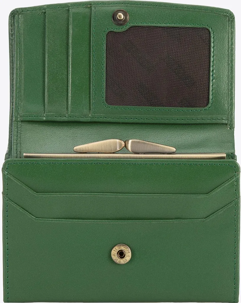Wittchen Portafoglio Donna Pelle Verde Medio Chiusura Bottone