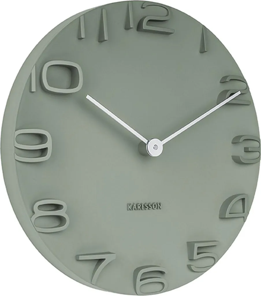Horloge murale pour salon moderne Karlsson On The Edge Vert jungle chic