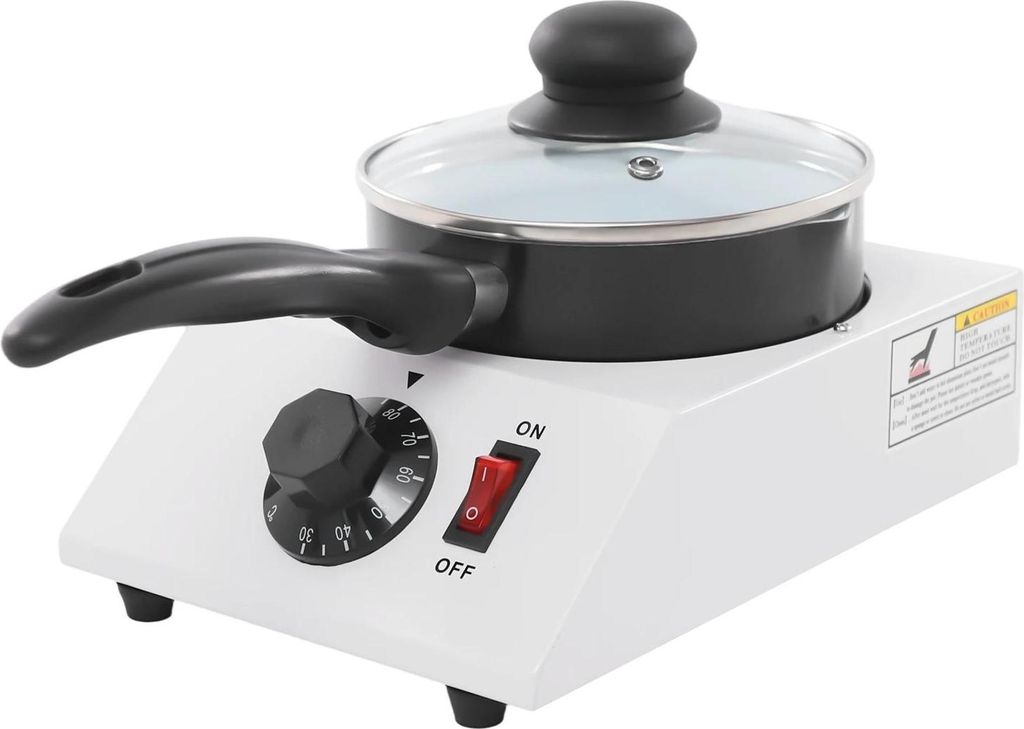 Schokoladenschmelzer - Tischgerät - 1 kg Kapazität - 30–85 °C Temperaturregelung - 40 W - 1 Topf 14 cm - EU‐Stecker 220–230 V - Weiß