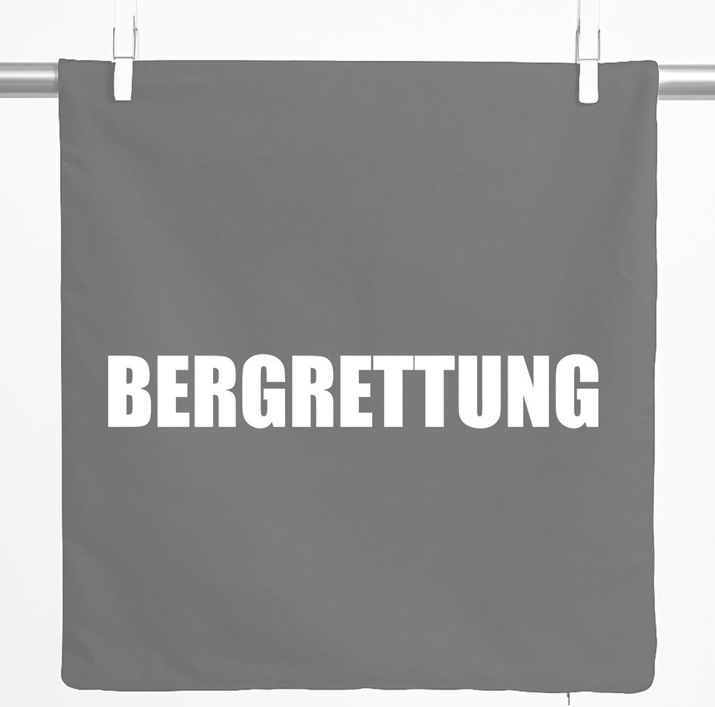 Huuraa Kissenbezug Bergrettung Schriftzug 40x40cm Steel Grey Baumwolle Dekokissenbezug Geschenkidee