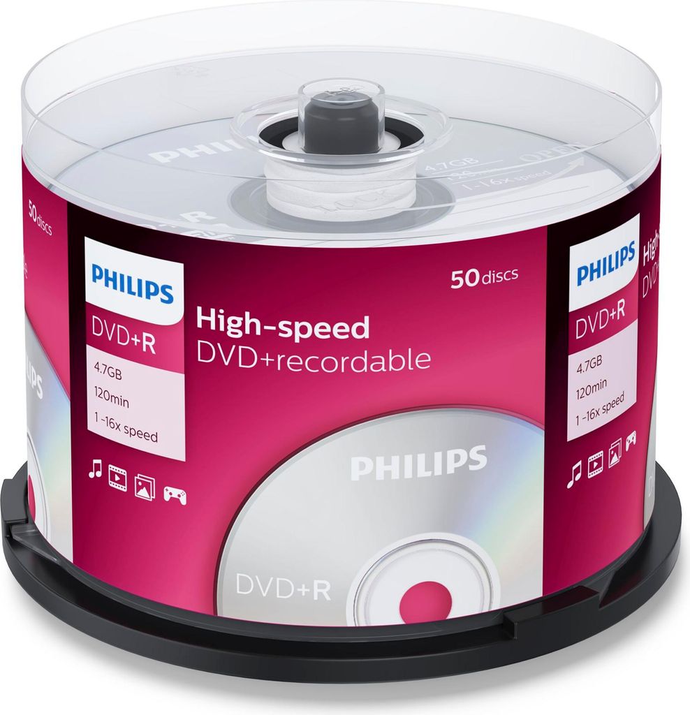 Philips DVD-Rohlinge, 120Min, 4.7GB, Speed 16x, Spindel (50 Disc)