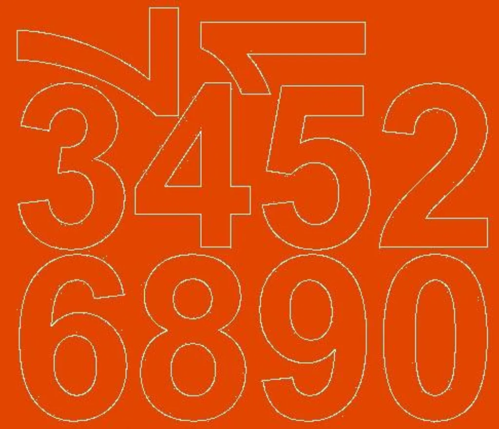 Adesivi Numerati Arancione Opaco 8 cm - Numeri Adesivi Professionali