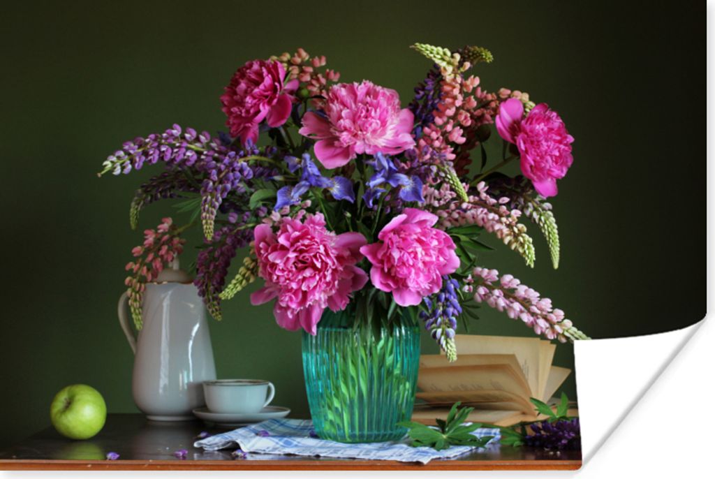 MuchoWow Poster Tisch - Blumen - Stilleben 30x20 cm - Plakate - Print