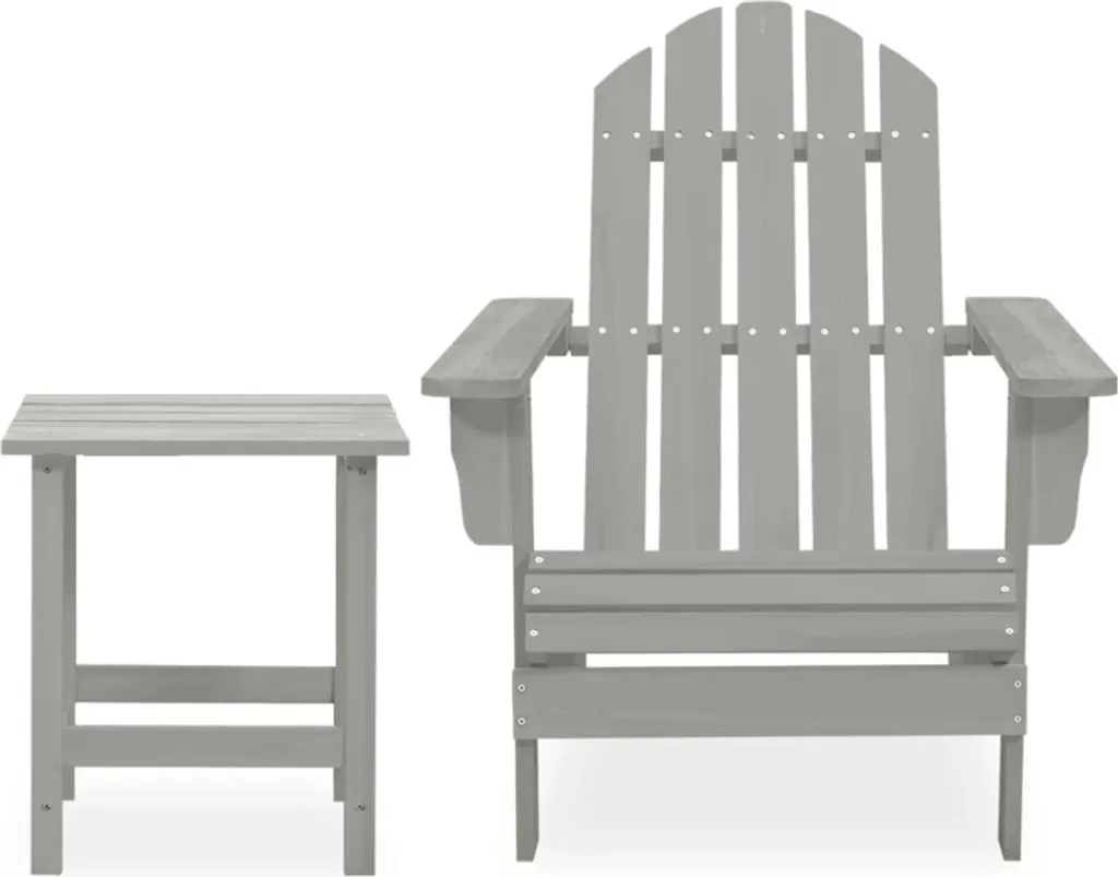 Poltrona Adirondack vidaXL Legno Grigio e Tavolino: Relax Outdoor - 3