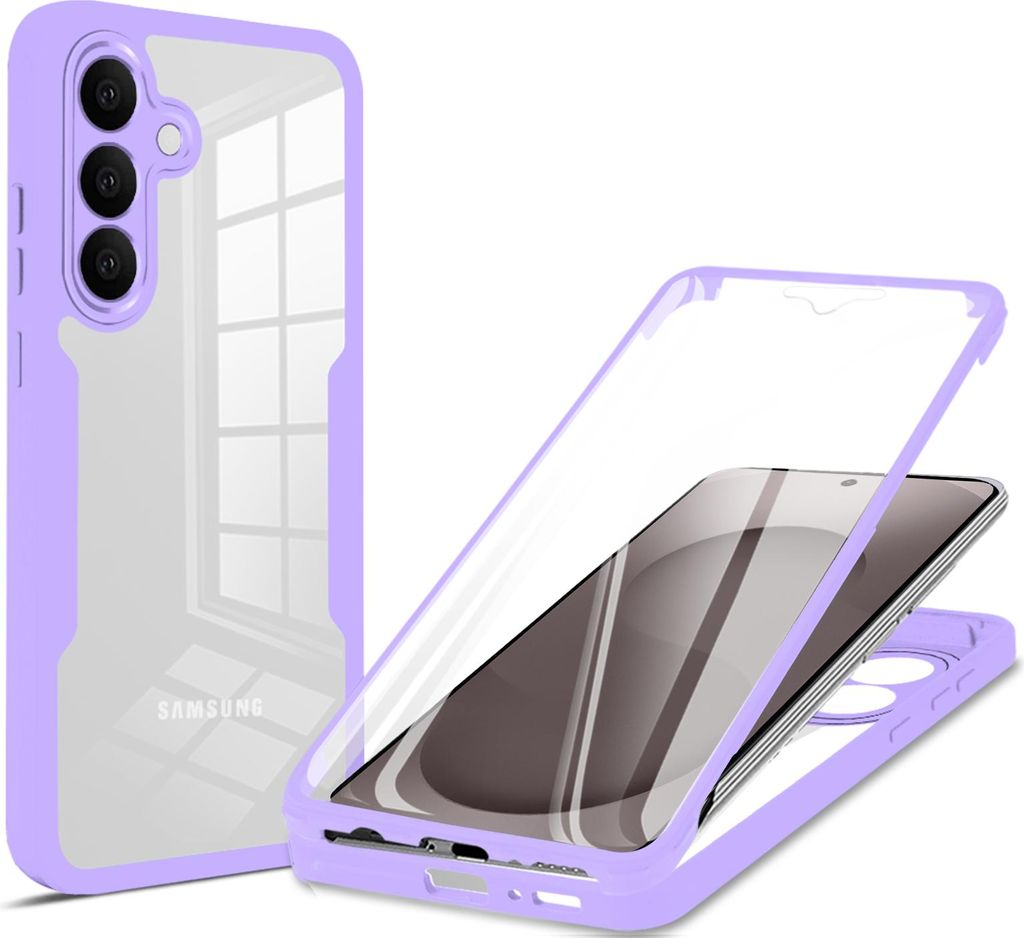 360° Grad Hülle für Samsung Galaxy S26 vollschutz mit Integriertem Displayschutz Lila
