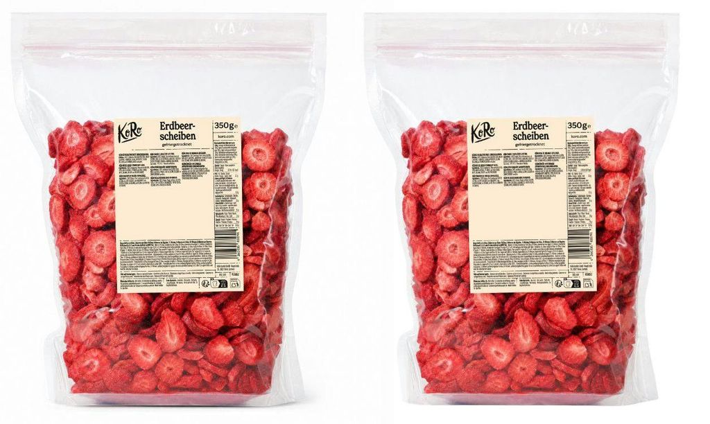 KoRo I Gefriergetrocknete Erdbeerscheiben 2 x 350 g Produktbild 