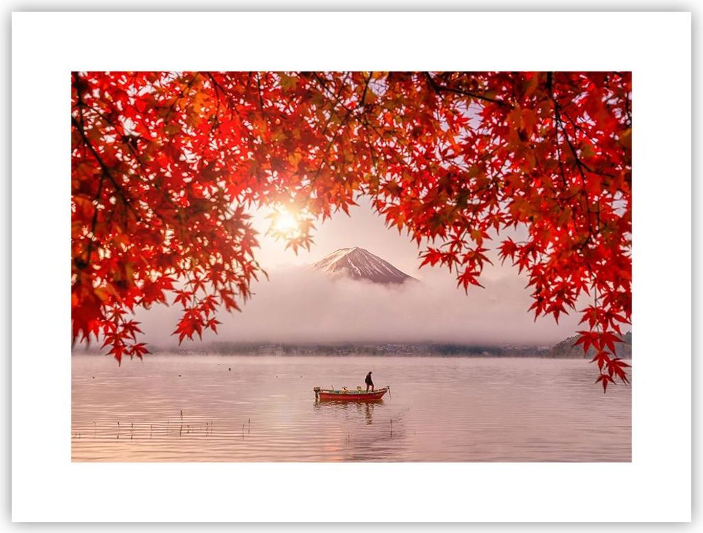 Poster - Poster ohne Rahmen - Vulkan See - 40x30 cm - Wand Bild - Wanddeko - Wandbilder - Kunstposter - Wandposter - Bilder - Kunstdruck - Wanddeko...