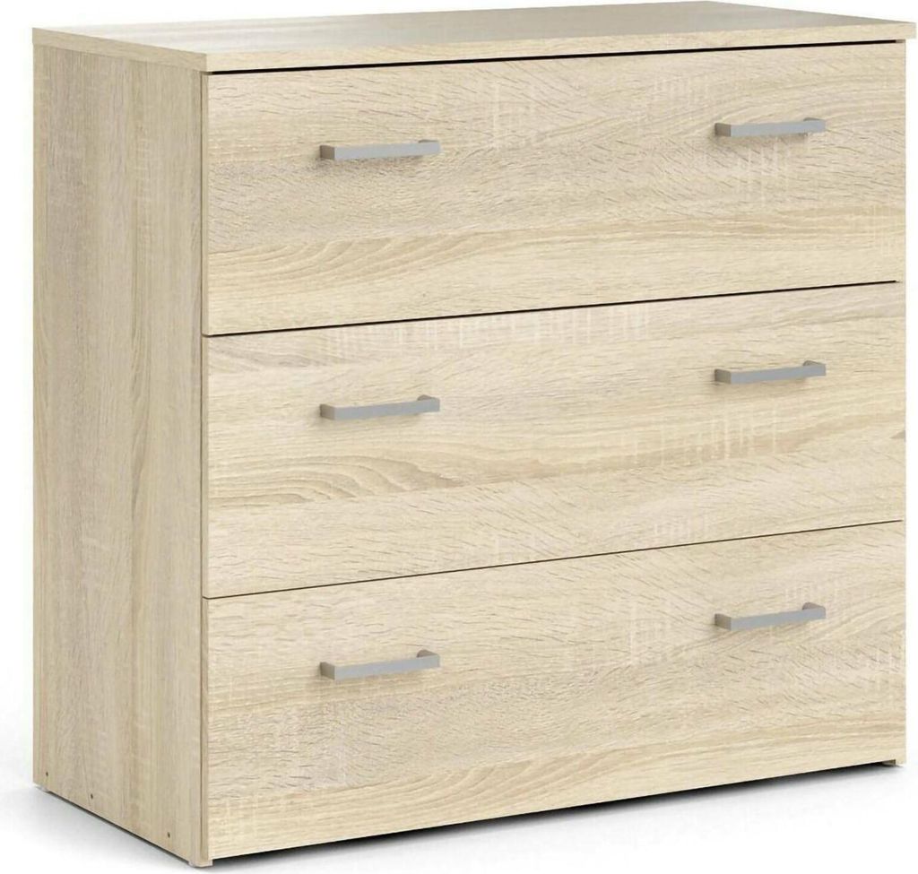 Kommode Adal, Mehrzweckkommode, Schlafzimmerkommode, Schrank mit Schubladen, 74x36 h70 cm, Eiche