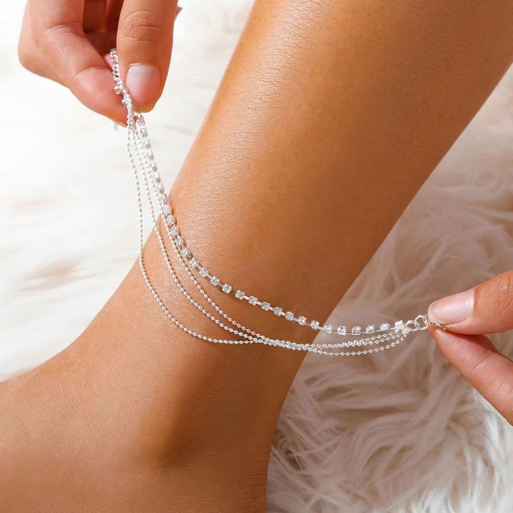 CheersLife Fußkettchen Damen – Silber 925, Verstellbar, Mit Sternen & Mond, Sommer-Geschenk Für Mama, Tochter, Freundin