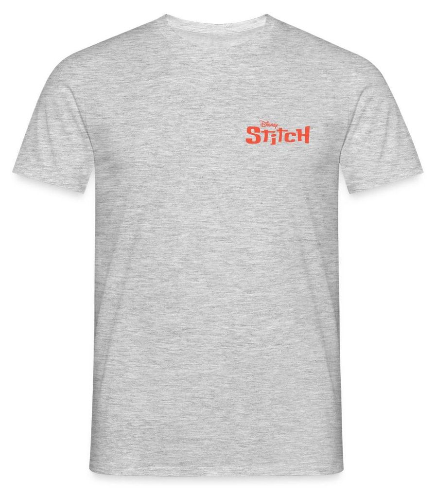 Lilo & Stitch | Stitch Mit Surfbrett Männer T-Shirt, XXL, Grau meliert