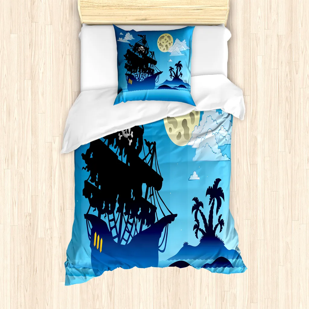 Copripiumino Vintage Pirate Ship ABAKUHAUS 135x200 per Letto Singolo
