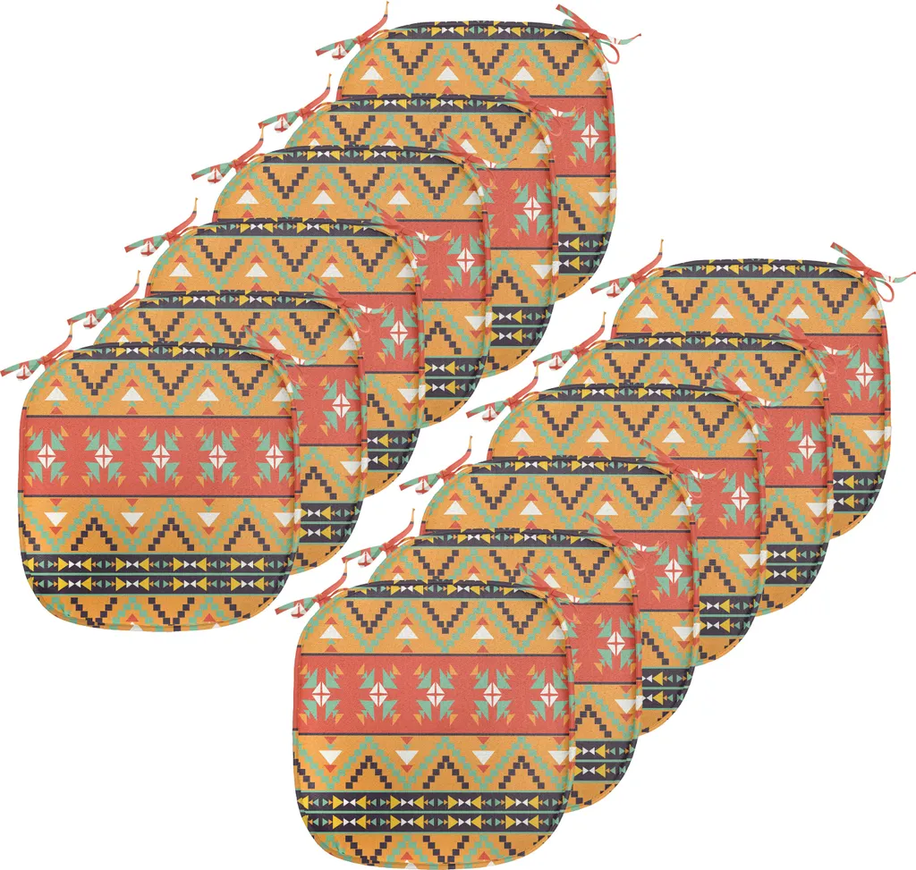 Set 12 Cuscini Sedie 40x40 ABAKUHAUS Verde Arancione Impermeabili