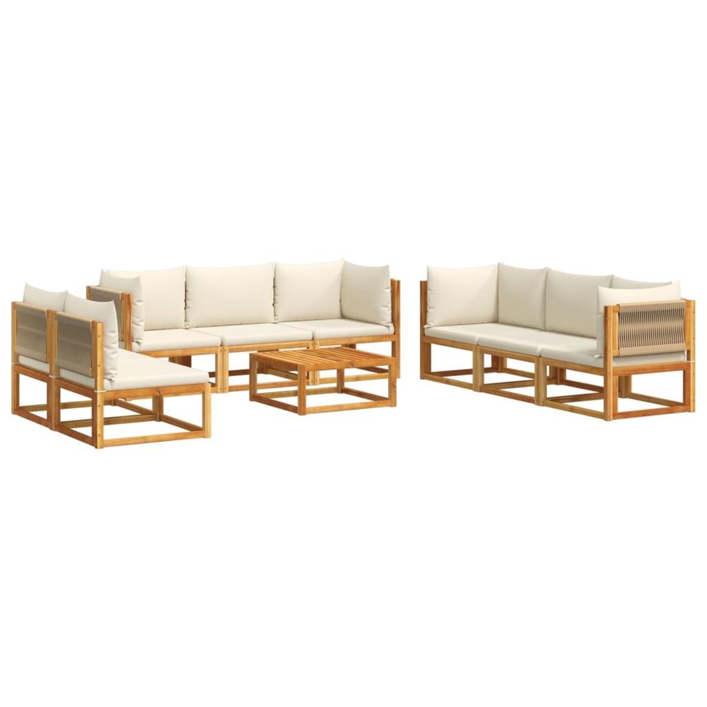 Stabli Möbel 9-tlg. Gartensofa-Set mit Kissen Holz Akazie & Seil - Gartensofas Neu design838177