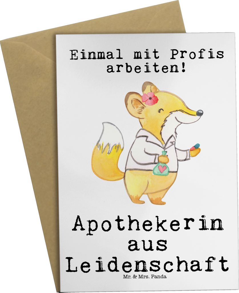 Mr. & Mrs. Panda Grußkarte Apothekerin Leidenschaft - Weiß Produktbild 