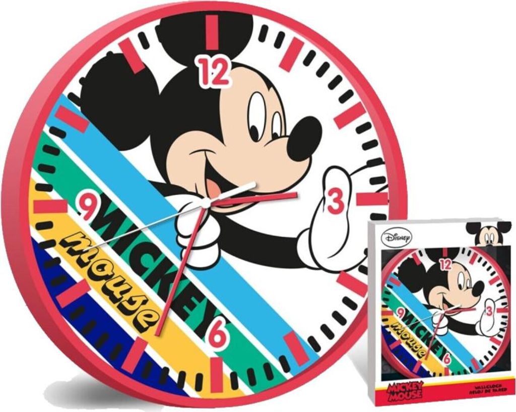 Wanduhr - Disney Mickey - rot - 25 cm Produktbild 